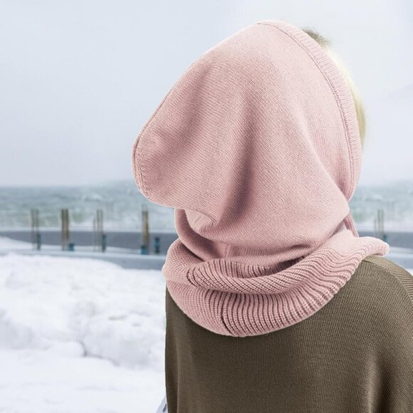 Unisex Black, Pink Beanie Skull Cap with Drawstring Warm Winter Hats Outdoor main image 6